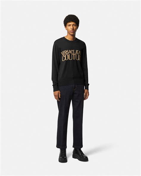 versace logo pattern knit sweater|Versace sweater cheap.